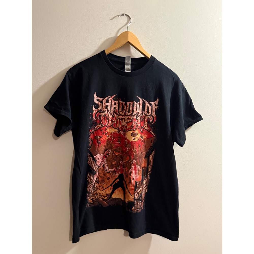 Shadow of Intent Band Shirt Attack on Titan Graphic Tee Black Mens Medium